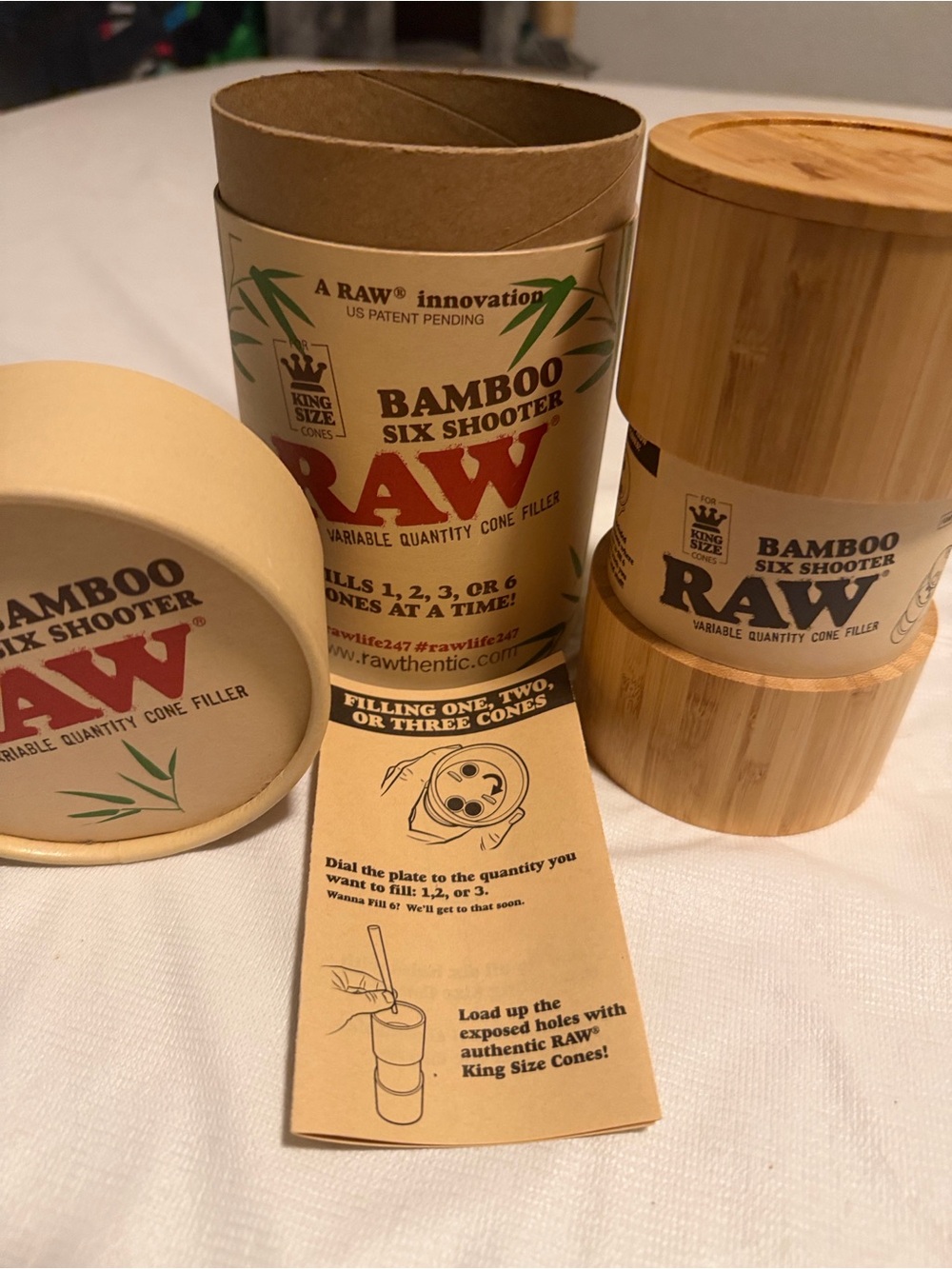 RAW Bamboo Six Shooter Cone Filler - Wood